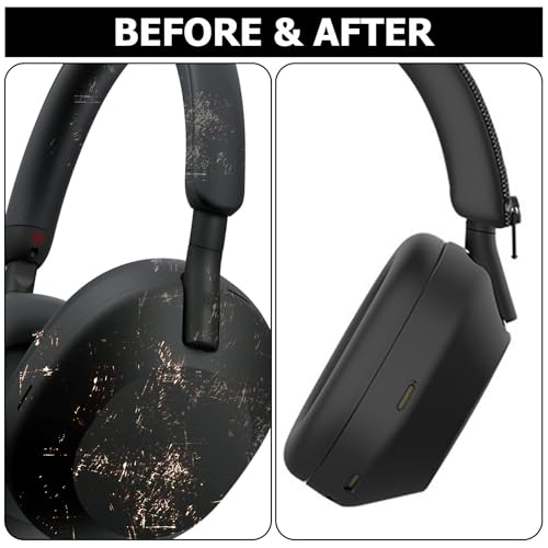 3 Set Case Cover for Sony WH-1000XM5 Headphones,Embody Ear Pad Cover/Headband Cover/Ear Cover Soft Silicone Headphones Accessories（Black） - color: Black
