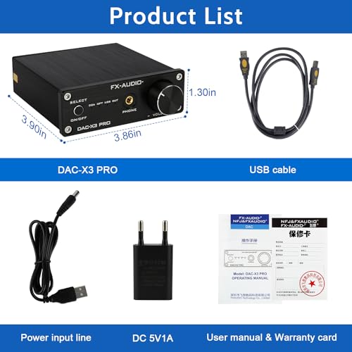 FX-Audio DAC-X3PRO USB DAC ESS9023 Headphone Amplifier CS8416 Support ASRC Transmission HiFi Portable Decoder Headphone Amp