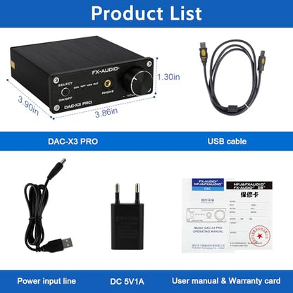 FX-Audio DAC-X3PRO USB DAC ESS9023 Headphone Amplifier CS8416 Support ASRC Transmission HiFi Portable Decoder Headphone Amp