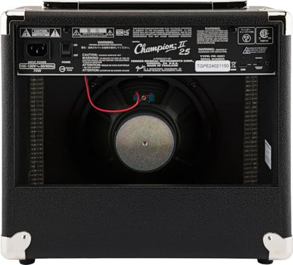 Fender Champion II 25-Watt Guitar Combo Amplifier Bundle with Instrument Cable, Picks, and Austin Bazaar Instructional Video