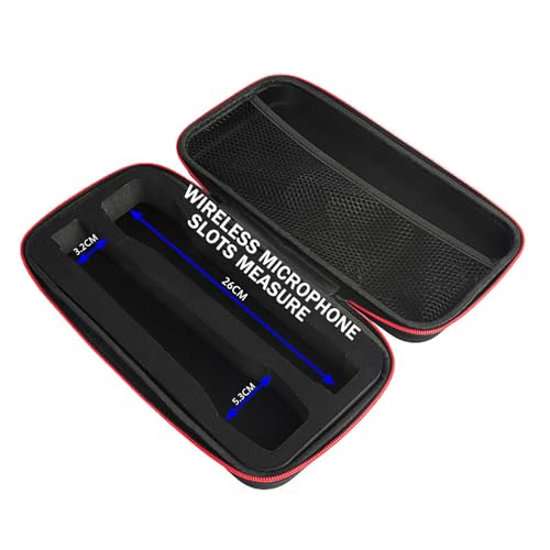 Wireless Microphone Case - Portable Hard Shell Storage Bag for Dual Handheld 2 Mic System, Receivers, Adapters - Black (Box Only) (Black(Box Only))