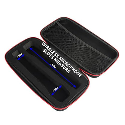 Wireless Microphone Case - Portable Hard Shell Storage Bag for Dual Handheld 2 Mic System, Receivers, Adapters - Black (Box Only) (Black(Box Only))