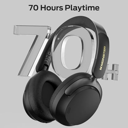 Monster Persona 3rd ANC Wireless Headphones, Premium Noise Cancelling with Bluetooth 5.4, Ultra-Light Foldable Over Ear Headphones, HD Voice Clarity, 70H Battery Life, Multi-Point Pairing, Comfort Fit