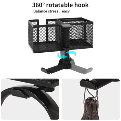 Multifunctional Clamp On Cup Holder Headsets Hanger Organizers for Drinks Phones Headphones Bags with AntiSpill Design - color: White