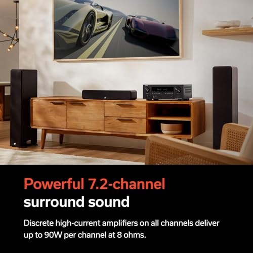 Denon AVR-S970H 7.2 Channel 8K UHD AV Receiver (90W x 7), Wi-Fi, Bluetooth | Built for Gaming, Audio & Video HEOS Multi-Room Streaming, Dolby Atmos, DTS:X, HDR10+, Dolby Vision, Dynamic HDR, HDMI 2.1 - style: AVR-S970H