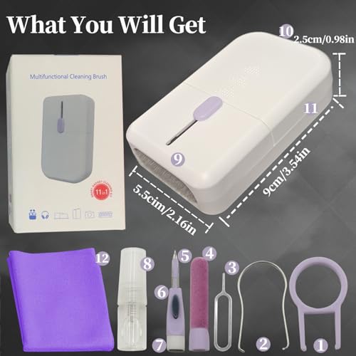 Laptop Computer PC Gaming Keyboard Cleaner Kit with Earbud Cleaning Pen, Hatstart Phone Tablet Touch Screen Mist Spray Device Clean Tool for iPhone iPad Airpod MacBook Pro, Cool Gadgets Gifts for Men - color: Purple