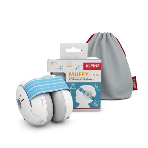 Alpine Muffy Baby Ear Muffs Noise Protection | Toddler Ear Protection | For babies up to 4 years | 24dB Sound Reduction | Baby Hearing Protection | Noise Reduction | Baby Essentials New Mom Gifts - color: Blue