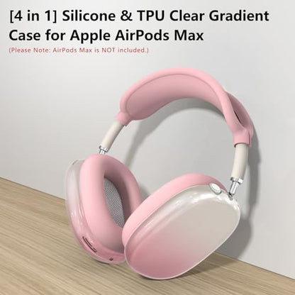 Silicone Case Cover for AirPods Max 2/AirPods Max Headphones, Gradient Pink - color: Pink-TMJB