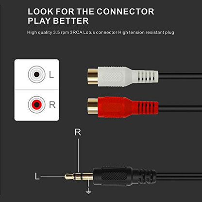 QiCheng&LYS 3.5mm to RCA Audio Extension Cable,Gold Plated 3.5mm Male to 2RCA Female Stereo Y Splitter Audio Cable for Smartphones,MP3, Tablets,Speakers,Home Theater - 3.5 Male to 2RCA 30cm - size: 3.5mm Male to 2RCA 0.3m