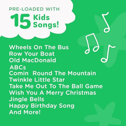 Move2Play, Kids Karaoke Microphone | Includes Pre-Loaded Songs & Bluetooth | Kids Birthday Party Gift | Toy for All Ages 2, 3, 4, 5, 6+ Year Old Girls, Boys & Toddlers - color: Green/Blue