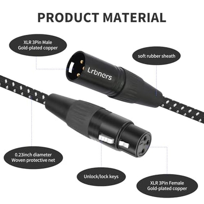 XLR Male to 3 Female Splitter Cable 2FT - Heavy-Duty Metal Braided Y-Spltr, Non-Slip Grip, 3-Way Audio Distribution for Mixers/Mics/PA - color: 1 Male to 3 Female