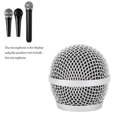 Replacement Ball Head Mesh Microphone Grille for Shure PG48 PG58 PGA48 PGA58 PGX2 BLX288 PG288 PGX24 Microphone - size: Silver Grille