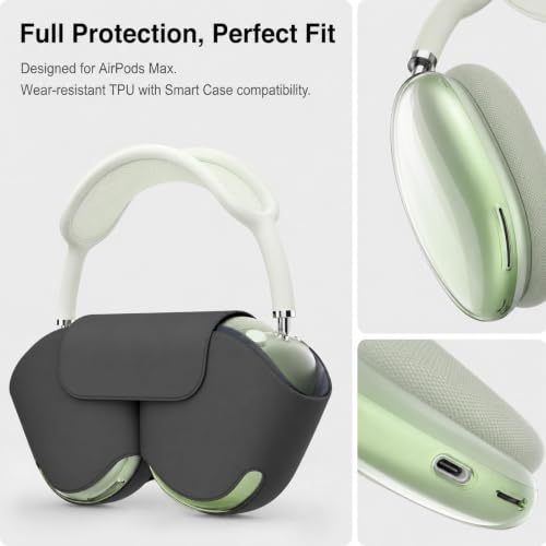MOLOPPO Soft TPU Case Cover for AirPods Max 2/1, Gradient Green | Soft TPU Skin, Anti-Scratch, Ultra Protective, Compatible with AirPods (2024/2020), Clear Purple, Gradient Green - color: D-Gradient Green