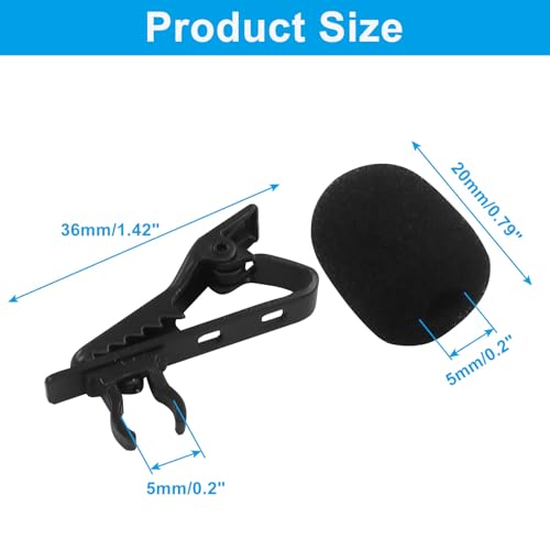 10 Pcs Lavalier Microphone Clips Replacement Kit with 10 Pcs Foam Windscreen Covers, Lapel Mic Clips Sponge Cover Kit for Voice Recording, Video Conferencing and Online Meetings - size: 10 Pack