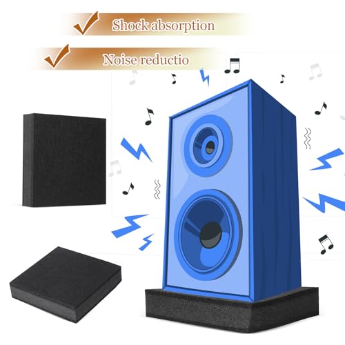 2pcs Subwoofer Insulation Cushion,mousse,soundproofing And Noise Damping Cushion for Studio Monitor Isolation, Non-slip