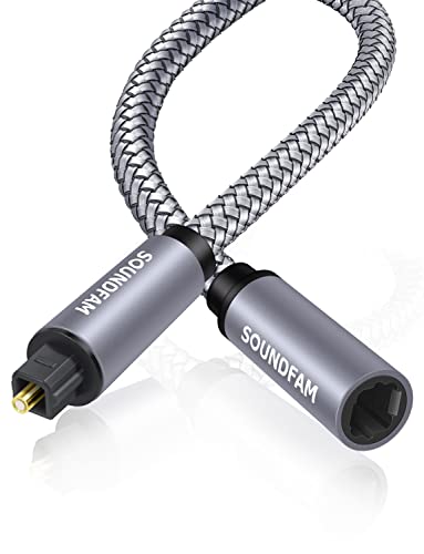 Optical Extension Cable 3Ft/1M, Toslink Optical Cable Male to Female Hi-Fi Sound Fiber Digital Extension Adapter for Home Theater, Sound Bar, TV (Grey) - size: 3ft/1M