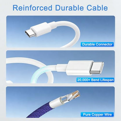 Kemsky USB C Double Headphone Splitter with PD 60W Fast Charging