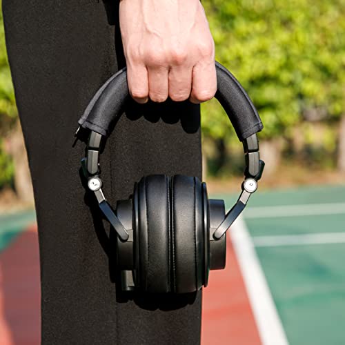 WC BandZ V2 - Headband Cover for Audio Technica ATH M50X & M50XBT | Made by Wicked Cushions | Also fits ATH M50, M40X & More, Machine Washable, No More Flaking Leather | Black - color: Black