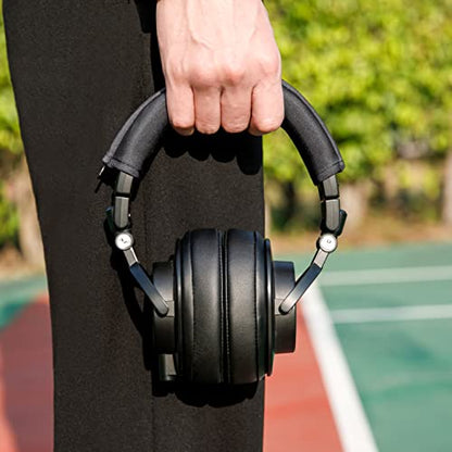WC BandZ V2 - Headband Cover for Audio Technica ATH M50X & M50XBT | Made by Wicked Cushions | Also fits ATH M50, M40X & More, Machine Washable, No More Flaking Leather | Black - color: Black
