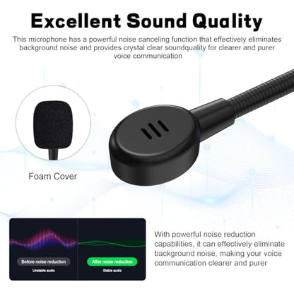 Replacement Mic Boom Compatible with Kingston HyperX Cloud II 2nd Gen/Cloud Core/Cloud Pro/CloudX Gaming Headsets – 3.5mm Detachable Straight Plug Microphone for Wired Headphones - size: Straight End Mic