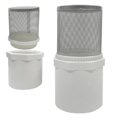1.5" Stainless Steel Filter Cover Connected to 1.5 inch/DN40 PVC Water Pipe, Suction Strainers Used to Remove Debris and Reduce Solid Entry - size: 1.5"DN40