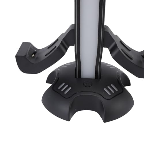 Gaming Headphone Stand, Controller Charger Holder with Light Modes, 2 Charging Docks, Earphone Hanger Accessories for Desktop Game, Headset Stand with USB Ports