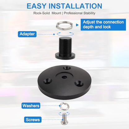 Desktop Microphone Stand for Shure MV7/MV7+ | Premium Low-Profile Detachable Microphone Base with Locking Nut, Secure & Space-Saving Desktop Stand - size: for Shure MV7/MV7+