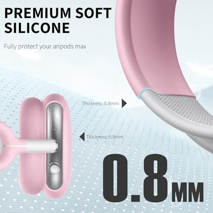 Maxjoy for AirPods Max Case - Soft Silicone Ear Cups/Headband Cover, Anti-Scratch Accessories Protective Cover for Apple AirPods Max, Pink - color: Pink