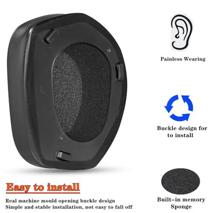 Cooling Gel Ear Pads Headband Compatible with Sennheiser RS165/RS175 HDR175/HDR165/HDR175/TR165/TR175 Headphones Replacement Head Band Earpads with ice Silk Fabric Added Thickness