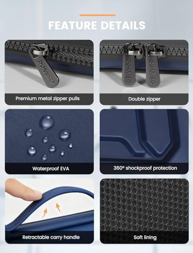 DOMISO 17 inch Laptop Sleeve with Handle Shockproof Waterproof EVA Protective Case for 17.3" ZBook Fury 17.3 G8/MSI GS73VR Stealth Pro/HP Envy 17/LG Gram 17"/ROG Strix GL702VS, Dark Blue - color: Dark Blue, size: 17.3 inch