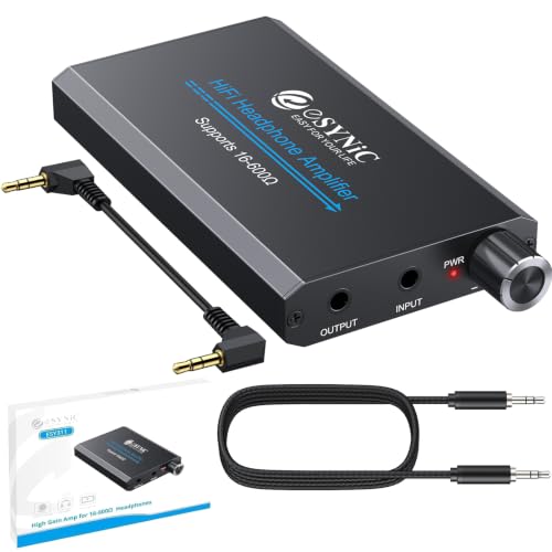 eSynic Rechargeable 16-600Ω Headphone Amplifier Portable with Gain Switch - size: Portable