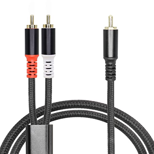 YACSEJAO RCA Y Cable 6FT RCA 1 Male to 2 Female Audio Speaker Y Adapter Splitter Cable for Subwoofer, Home Theater, Hi-Fi - Dual Shielded | 24K Gold Plated (RCA 1 to 2/2M) - color: RCA 1 to 2/2M