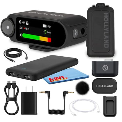 Hollyland Lark MAX 2 Solo Wireless Microphone System Bundle with Cables, 2.4GHz Single-Person Mic Kit for Camera and Phone - style: Solo (1 TX + Camera RX)