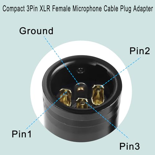 QIANRENON Compact XLR Microphone Connector Solder Socket 3Pin XLR Female Solder Audio Adapter Adjustable 90° Right Angle XLR Plug, for DIY Thin XLR Cable Connection, Included 0.9mm Spanner - style: Female