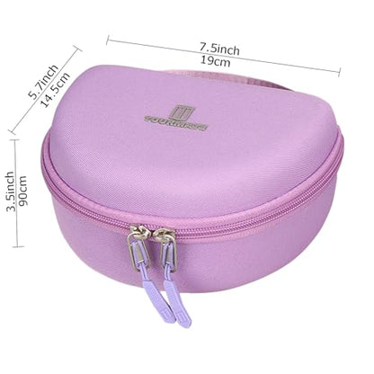 Tourmate Hard Travel Case for Philips K4206 Kids Wireless On-Ear Headphones/iClever HS19 Kids/RORSOU R10 On-Ear Headphones, Protective Carrying Storage Bag (Purple, Case Only) - color: Purple