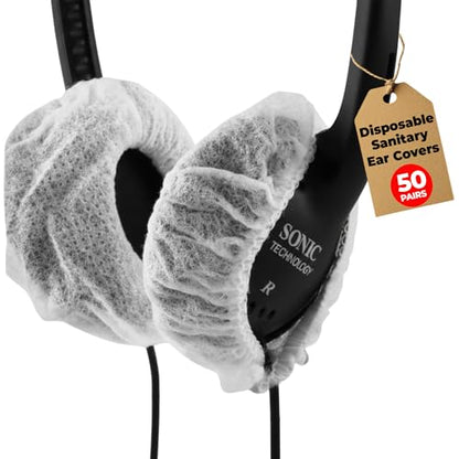 SuperEar Headphone Covers - Disposable Headset Ear Covers - 50 Pair (2.5")