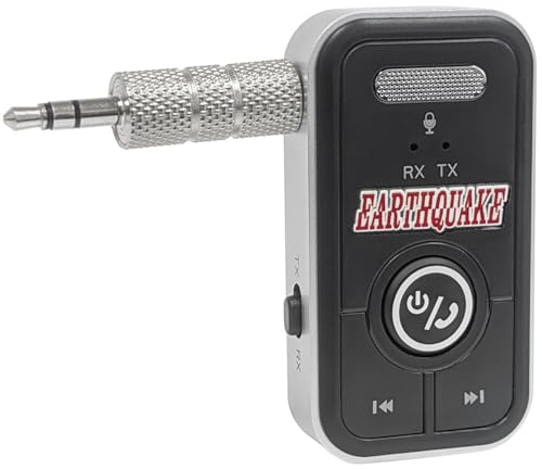 EARTHQUAKE BT5.3NC Bluetooth v5.3 Wireless Audio Transmitter Receiver Adapter, 2-in-1 Bluetooth AUX Adapter for TV/Car/PC/Media Player/Home Theater/Gaming, Low Latency, Dual Device Pairing - One Piece