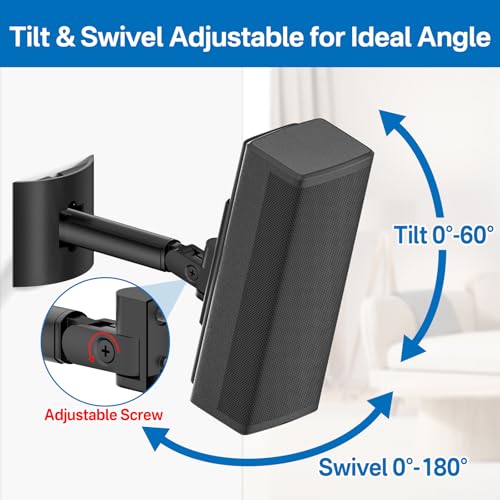 Angle Adjustable Speaker Mount for Bose Speaker Wall Mounts - Wall & Ceiling Mount for Bose UB-20 Series II, SoundTouch, CineMate, Lifestyle, Acoustimass, Cube Surround Sound Speakers Bracket, Black - color: Black