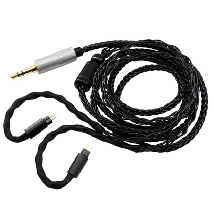 Youkamoo 0.78mm 2 Pin IEM Cable 3.5mm Silver Plated Copper Earphone Upgrade Cord Compatible with KZ BL03 TRN V90 V80 ZS10 AS10 ZST 2m 6.5ft (Black) - color: Black