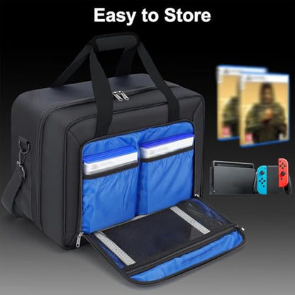 GDNasist Carrying Case Compatible with PS5/PS5 Pro/PS5 Slim, All Black - color: All-black