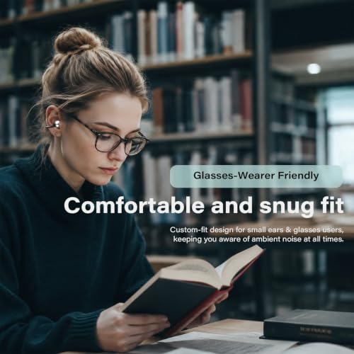 Clip-On Earbuds,Three Audio Modes,Bluetooth 6.0 Wireless Earbuds | IPX5 Waterproof,40H Playtime,Fast Charging,Lightweight Design,Comfort Fit for Small Ears,Sports and Glasses Wearers,Black