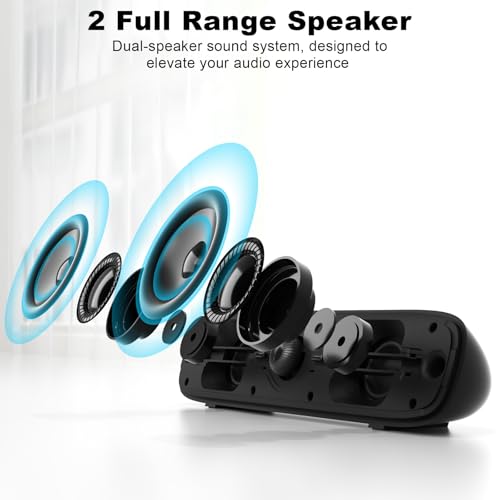 SOULION Computer Speakers, Wired 3.5mm Aux Bluetooth Soundbar for Desktop | USB Powered, 4 Dynamic Lighting Modes, Rotary Volume Control Button for Laptop Monitor Office Music Game
