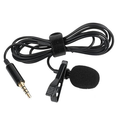 Keenso 360 Degree Clamp/Holder On Lavalier Lapel Mic Windscreen 3.5mm Interface Long Cable for Clear Sound Pickup Wired Microphone Black