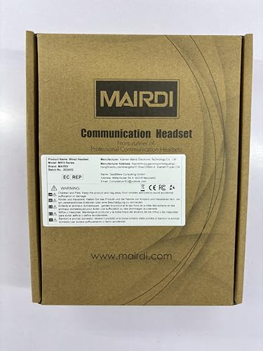 MAIRDI Phone Headset with RJ9 & 3.5mm Connectors for Landline Deskphone and Smartphone PC Laptops, Office Call Center Headset with Noise Canceling Microphone for Yealink Grandstream