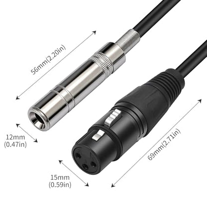 XLR Female to 1/4 inch 6.35MM Female Stereo Audio Cable 3PIN XLR to TRS Cable 1 FT(30cm) 2pcs - style: 3PIN XLR Female to 6.35MM TRS Female Cable 1 FT(30cm)