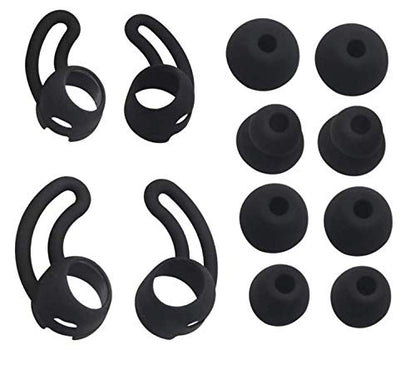 Zotech Replacement Earpads Eartips Earbuds Ear Hooks for Beats Flex Urbeats BeatsX Beats Tour. Soft Wing Tips 2 Size 2 Pairs & Ear Tips 4 Size 4 Pairs (Black)