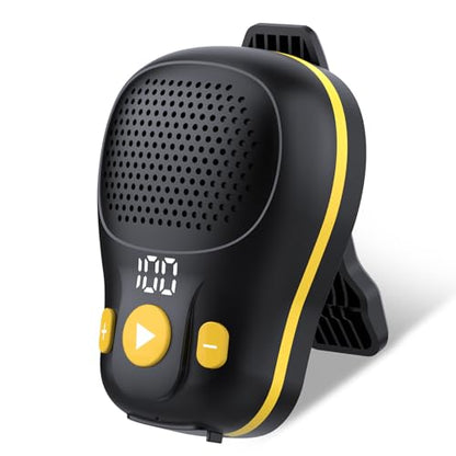 Wearable Bluetooth Speaker, Clip-On Speaker with Mic, IP56 Waterproof | 18H Battery Life, Hands-Free Music & Calls, Outdoor Adventure Ready, Lightweight Wearable Design - color: Black and Yellow