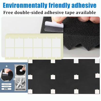2 Pack Acoustic Foam Panels, 48 x 24 x 2" Sound Proof Foam Panels for Walls | High Density Fire Resistant Soundproof Wall Foam, Noise Cancelling Panels for Recording Studio & Home Office - size: 2 Pack