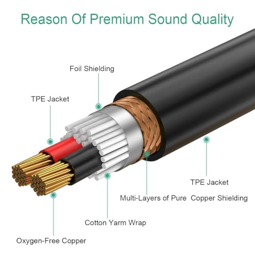 Mini XLR Female to Regular XLR Male Pro Lapel Microphone Cable, 1FT | Shielded OFC Hi-Fi Sound Mini XLR Female to XLR Male Cable With Gold-Plated & Copper Housing for Blackmagic Pocket 4K - size: 1 feet