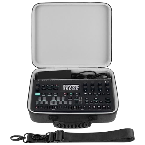 GEEKRIA Audio Interface Carrying Case, Compatible with Elektron Tonverk, EVA Hard Shell Travel Bag (Dark Gray)